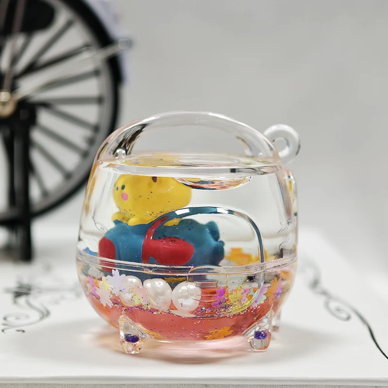 Small Rice Cooker Quicksand Keychain