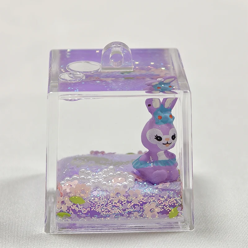 Small Square Liquid Keychain