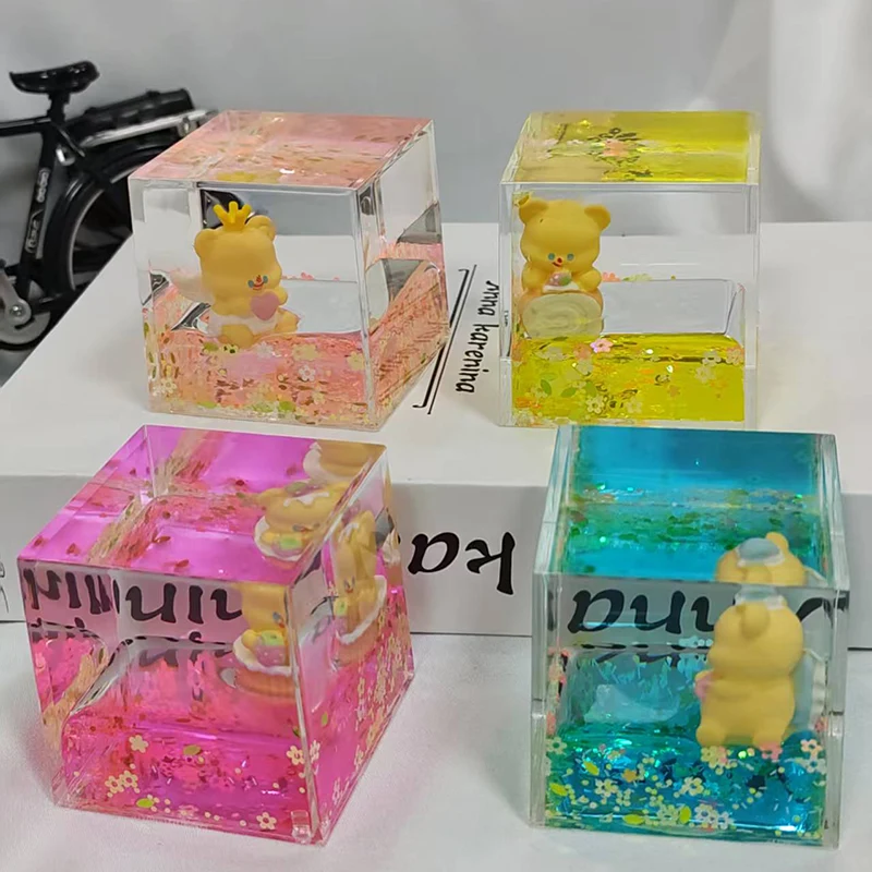 Cube Crystal Quicksand Desktop Ornament
