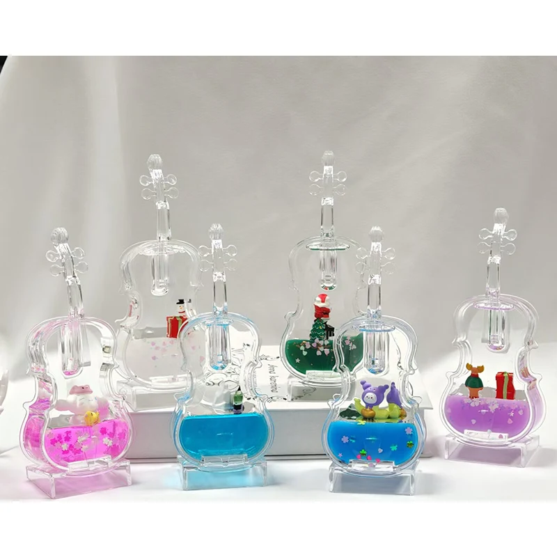 Creative violin Liquid Desk Decoration