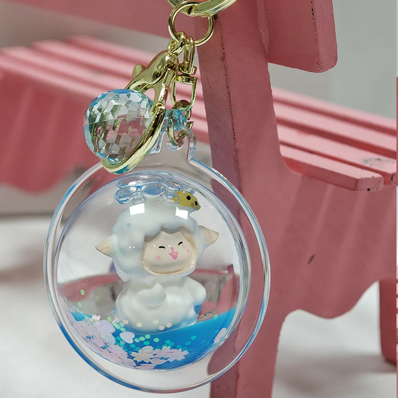 Planet Liquid Keychain