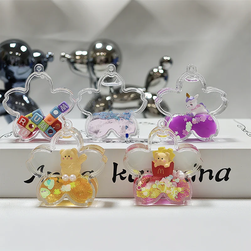 Cherry blossom Liquid Keychain